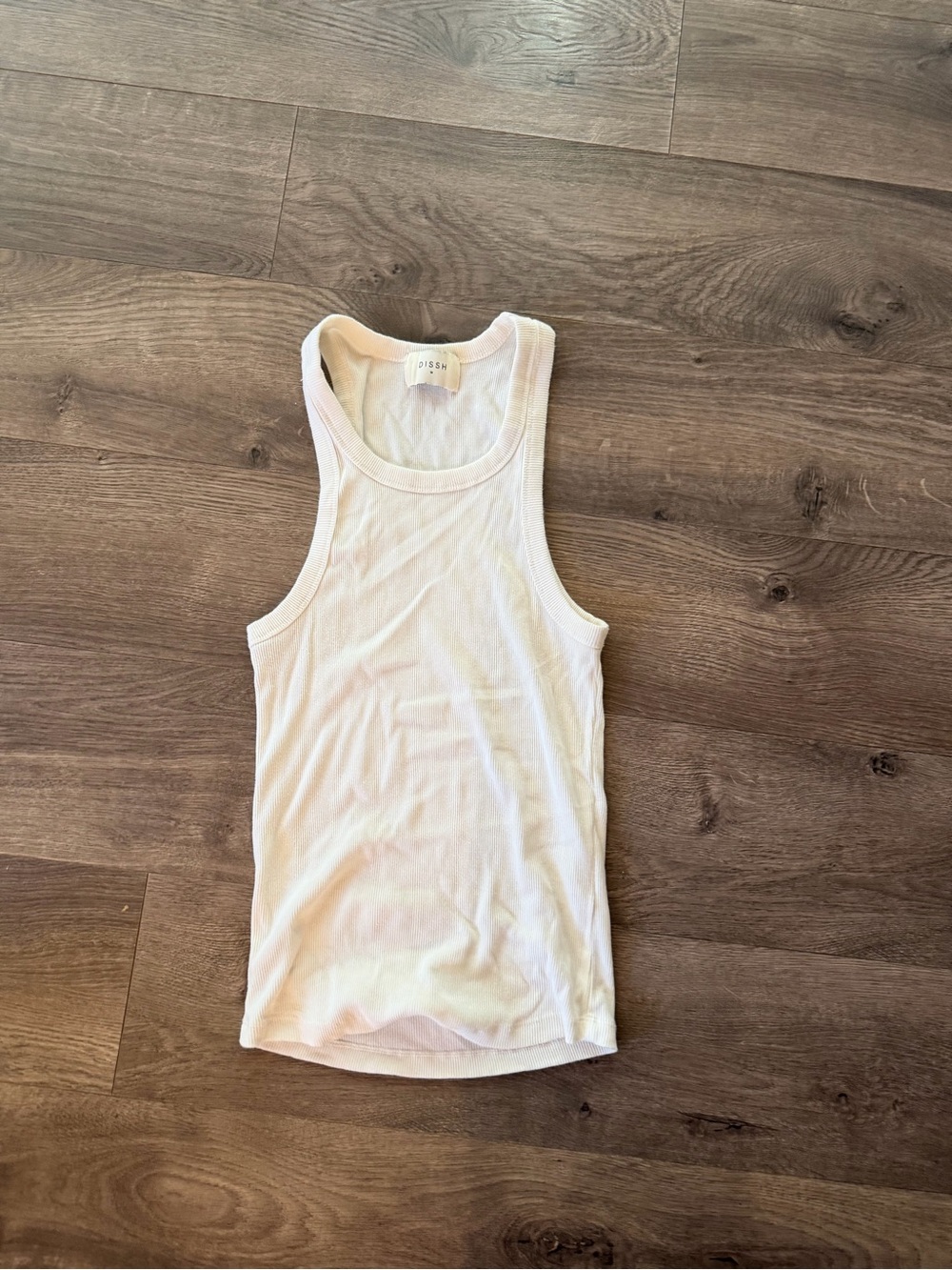 Dissh Cream Ribbed Tank Top - Women's Sleeveless Tee